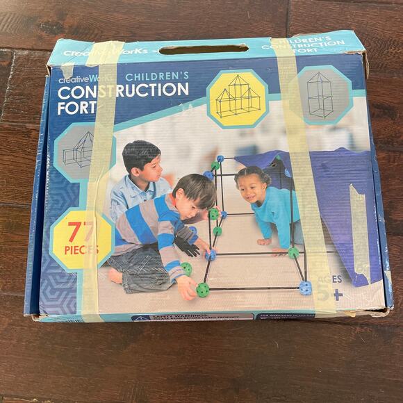Construction Fort Creative Works 77 Piece Child Play Set Fort Building Camp READ - Picture 3 of 10